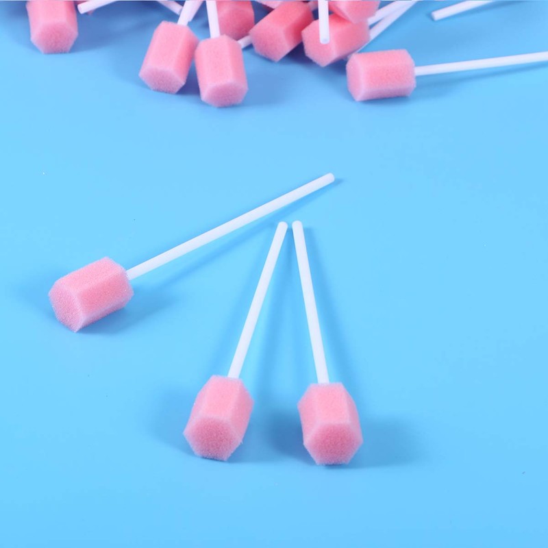 DOITOOL 100 Piezas de Atención Oral Esponja Hisopo Desechable Brote