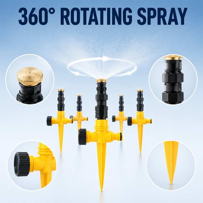 360° Rotating Garden Sprinkler for Lawn and Garden Irrigation -