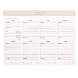Work-Life Balance Planning Pad - Best Weekly to Do Pad for Productivity, Wellness, Self Care - Goal Setting, Gratitude, Habit Tracking, Daily to Do List (Sand Grey)