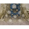 wowfabric4less123 IVORY GOLD Sequins Embroidery Lace Fabric 50” Width Sold