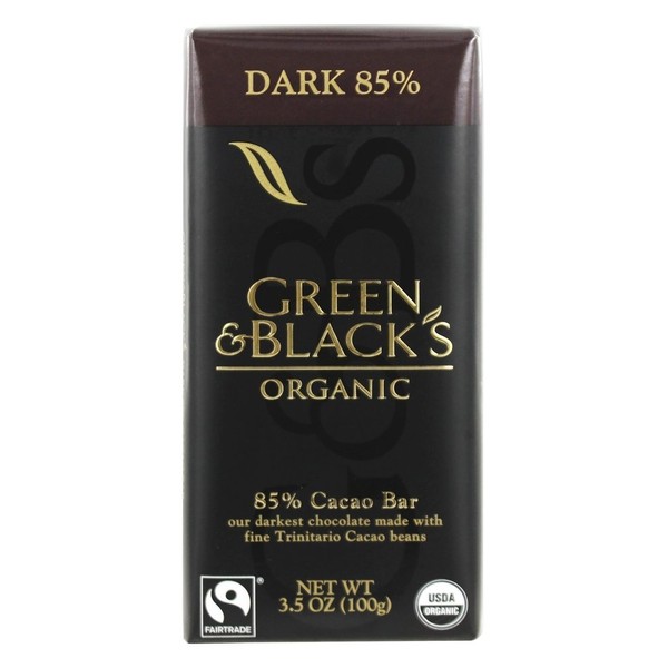Green & Black's Organic - Dark Chocolate Bar 85% Cocoa - 3.5 oz.pack of 2