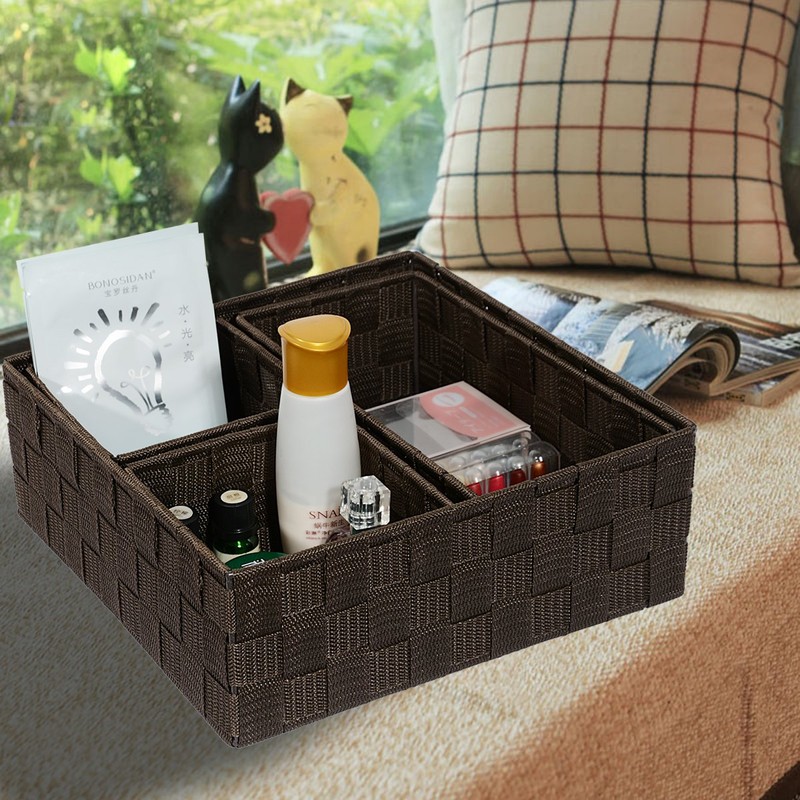 Posprica Woven Storage Baskets for Organizing, Small Baskets Cube Bin