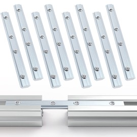 2020 Series Aluminum Profile Straight Line Connector，Inner Straight Carbon Steel Zinc Plating Bracket Fastener with M5 Screw ，for T Slot 6mm Aluminum Extrusion Profile Accessories Pack of 8