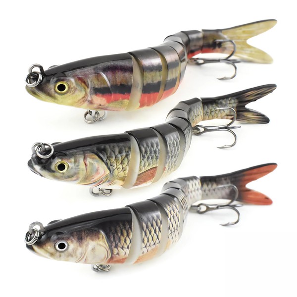 OWLMATE Pack of 3 Fishing Lures Freshwater Pike Bait Sea