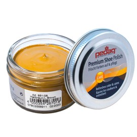 pedag Premium Shoe Cream Polish 851 for Smooth Leather, Made in Germany, Light Brown 06 Color, 50ml/1.7oz