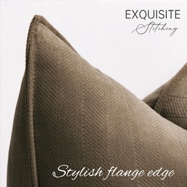 ZWJD Brown Pillow Covers 22x22 Set of 2 Chenille Throw Pillow Covers with Elegant Design Soft and Luxurious Decorative Throw Pillows for Couch, Bed, and Home Decor