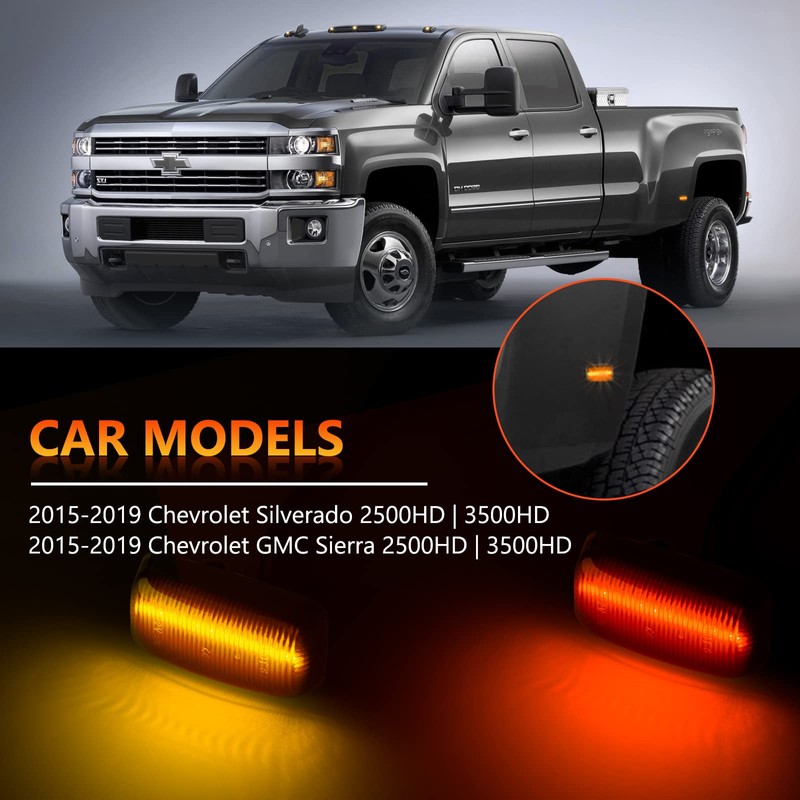 POPMOTORZ LED Dually Fender Side Marker Lights Rear Bed Side