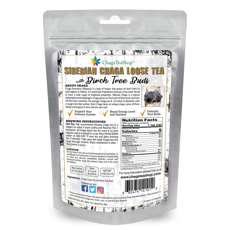 Siberian Chaga Mushroom Loose Tea with Birch Tree Buds 4