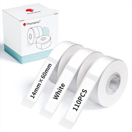 Phomemo Q30 Q30S Q31 Q32 D30 D35 D30S Labels, 14mm X 60mm [ 1/2" X2 1/4"] Label Tape for Phomemo Q30S/D30 Series Label Maker, Phomemo Labels Suitable for School,Home,Name,110pcs/Roll, Total 3 Rolls