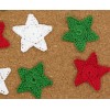 Handmade Crochet Christmas Star Applique Embellishment 9 Pcs Green White