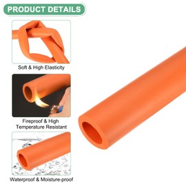M METERXITY Pipe Insulation Foam Tube, 18mm ID 30mm OD 3.3Ft 1m Length, Soft Flexible Foam Tubing Pipe Insulation for Handle Grip Support/Guitar Stand/Roof Racks [Orange]