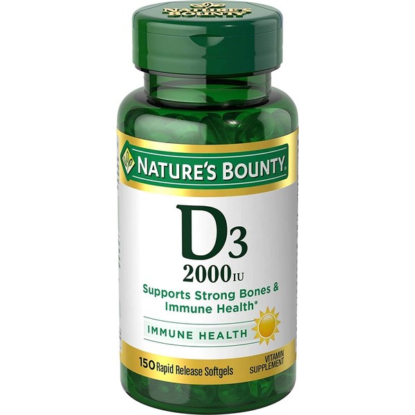Vitamin D by Nature's Bounty, Supports Immune Health & Bone Health, 2000IU Vitamin D3, 150 Softgels