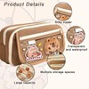 Capybara Large Capacity Pencil Case with Sticky Notes Stickers Pendants
