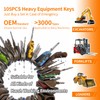 105PCS Non-Duplicate Heavy Equipment Keys Master Set, Construction Ignition Key