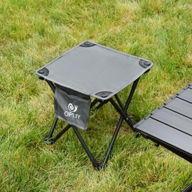 Opliy Camping Stool 2 Pack,13.5 Inch Portable Folding Stool for Outdoor Gardening and Beach Hiking Fishing,Foot Stool with Carry Bag (Gray)