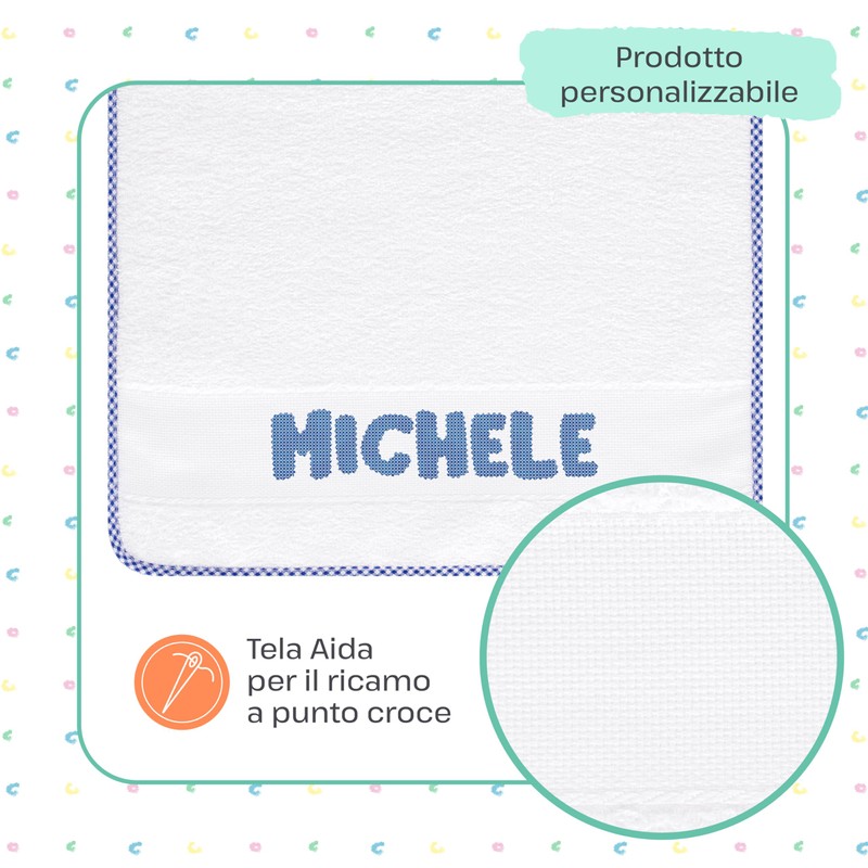 EMMEBi Hand Towels for Nursery and School for Embroidery with