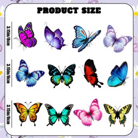 24 Pcs Butterfly Wooden Ornaments Hanging Butterfly Wooden Cutouts Decor Cute Butterfly Hanging Tags Colorful Butterfly Wooden Slices with Rope for Spring Summer Tree Farmhouse Party Supplies