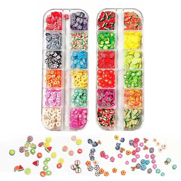 TRACOMPAN Epoxy Resin Accessories Kit 2 Boxes Polymer Fruit Flower