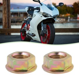 SG Store 5pcs M12x1.5 Fine Thread Flange Hex Nut Coated with Color Zinc with Diameter of 22mm and Bottom Diameter of 18mm Used for Motorcycle Sprockets