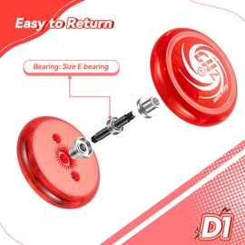 MAGICYOYO D1 GHZ Responsive JoJo for Kids, Jo-Yo for Beginners with 5 Yoyo Strings, Yoyo Glove, JoJo Bag (Red)