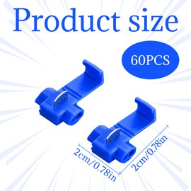 Electric Wire Connectors,60PCS Blue Solderless Electrical Connectors 18-14 AWG Quick Splice Electrical Wires Connector Cold Pressed Insulated Wires Crimp Connector