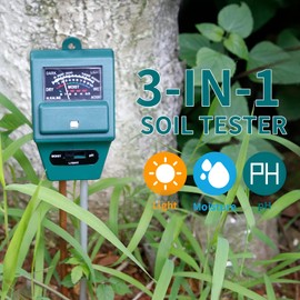 MEASUREMAN 3-in-1 Moisture/Light/pH Soil Tester, Gardening Tool Kits for Plant Care, Suitable for Indoor & Outdoor, Gardens, Lawn, Farms, Greenhouse, No Batteries Required