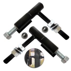 2Pack Self Closing Steel Weld On Barrel Hinges Long Bolt Steel Powder Coated Black, Adjustable Barrel Hinges with Ball for gate (5'')