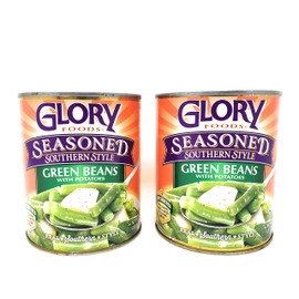 Glory Foods Seasoned Southern Style Green Beans with Potatoes (2 Pack, Total of 58oz)