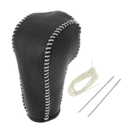 Partuto Anti-Slip Gear Shift Knob CoverStick Shifting Handle Protector for Ford Edge 2011-2014 Beige Faux Leather