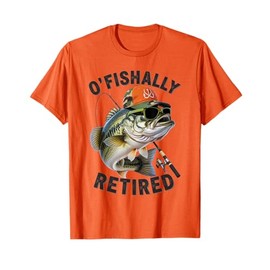 Ofishally Retired Fishing Retirement Party Gifts Dad Men T-Shirt