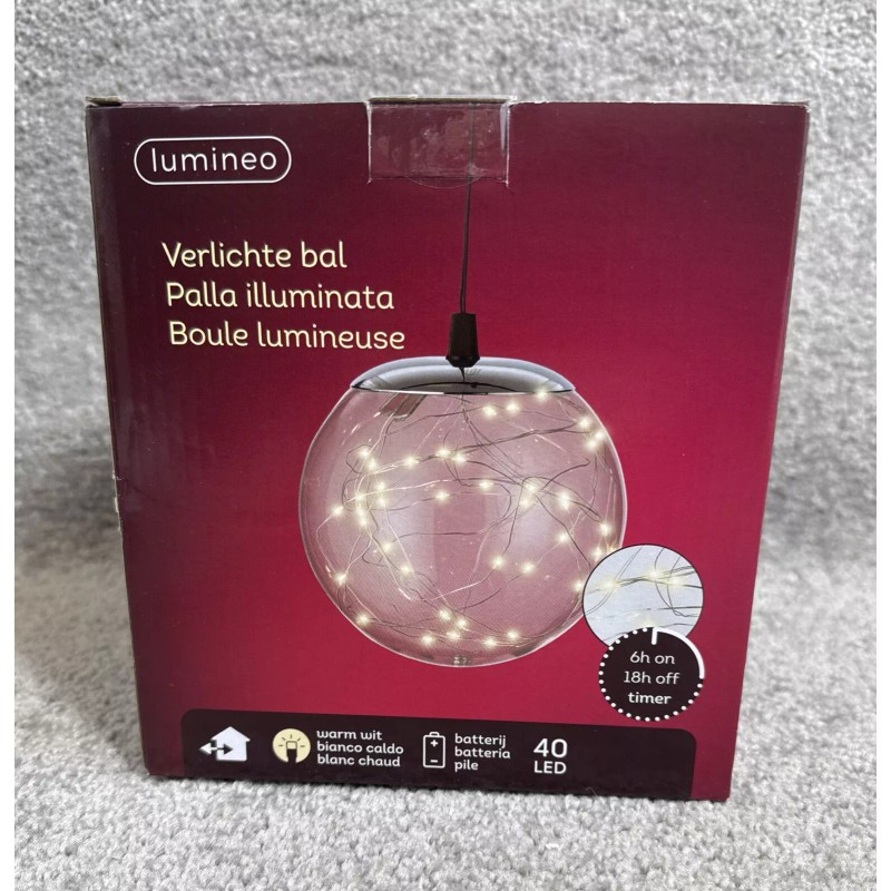 Lumineo Ball Light Decoration 40 Warm White AA Battery Operated