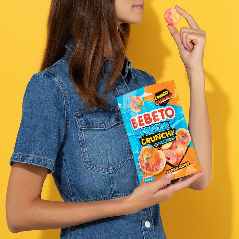 Bebeto Freeze Crunchy Freezedried Peach Rings 35g