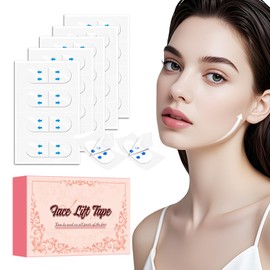 BAIGUOZH Face Lift Tape, 200PCS Face Tape, Face Lift Tape Invisible, Face Tape Lifting Invisible 8 Hours of Sustained, Perfect Facial Contouring, Visually Create A More Defined Jawline and Cheekbones