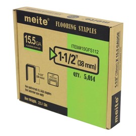 meite 15.5 Gauge Flooring Staples, 1-1/2-Inch Length 1/2-Inch Crown Hradwood Floor Staples Collated Galvanized Flooring Staples (5,014 Counts)