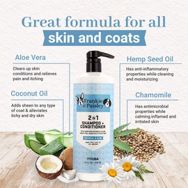 Frankie & Paisley 2-in-1 Soothing Dog Grooming Shampoo and Conditioner for Dry or Itchy Skin and Allergy Relief with Oatmeal and Natural Aloe Vera - 32 fl. Oz