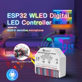 GLEDOPTO ESP32 Mini WLED LED Controller DC 5~24V DIY Dynamic Lighting Work with Addressable Digital FCOB RGB IC WS2811 WS2812 SK6812 TM1814 WS2813 WS2815 Strip Light Easy Wiring