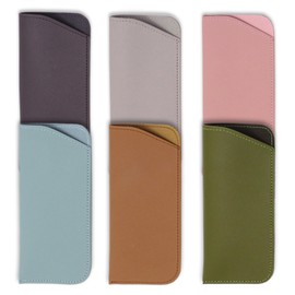 WEIPUER 6 Pack Soft Sunglasses Case, Leather Glasses Case, Glasses Case, Travel Sunglasses Case for Men and Women, multicoloured