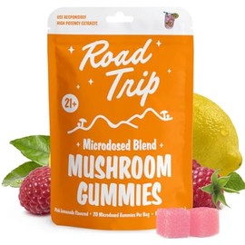 Road Trip Mushroom Gummies- Pink Lemonade- Memorial Day Special- 4 Pack-Lion's Mane, Cordyceps, and Reishi mushrooms to lift your mood