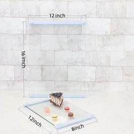 LANGBOHOS Cutting Board,Tempered Glass Cutting Board for Kitchen,Non-slip,Dishwasher-Safe,Ideal for Kitchen Chopping Board and Serving Tray (Blue-12 * 8"&16 * 12")