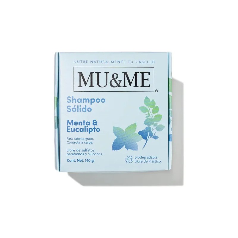 Shampoo Solido Mu&me Menta & Eucalipto Control Caspa 140gr