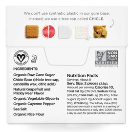 SIMPLY Gum Cleanse (Grapefruit and Prickly Pear), Plastic-Free Natural Chewing Gum, Pack of One (15 Pieces Total) | Vegan, Kosher, Non GMO, Aspartame Free and Sorbitol Free