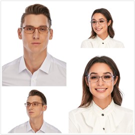 DOOViC anteojos de lectura para computadora, 4 unidades, anteojos de bloqueo de luz azul, antifatiga, flexibles, ligeras, lectoras para mujeres y hombres, 2.25 Strength