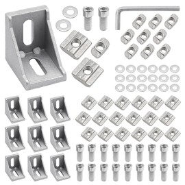 Pack of 10 Angle Mounting Material, 90 Degree Corner Connectors, Aluminium Profile with Accessories for Attaching 30 x 30 Profiles, Aluminium 3D Printer, DIY Projects (Groove 6)