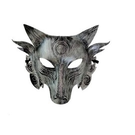 Costume ball of werewolf mask (2 pieces - yellow)
