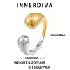 INNERDIVA Two Tone Chunky Teardrop Rings Open Rings Stackable Band