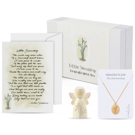 répandre la joie Little Snowdrop Remembrance Box - Miscarriage Gifts for Mothers - Memorial Angel Figurine for Grieving Parents - Sympathy Gift for Loss of Baby - Miscarriage Necklace