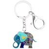 BONSNY Cadena de metal esmaltada con diseño de elefante de