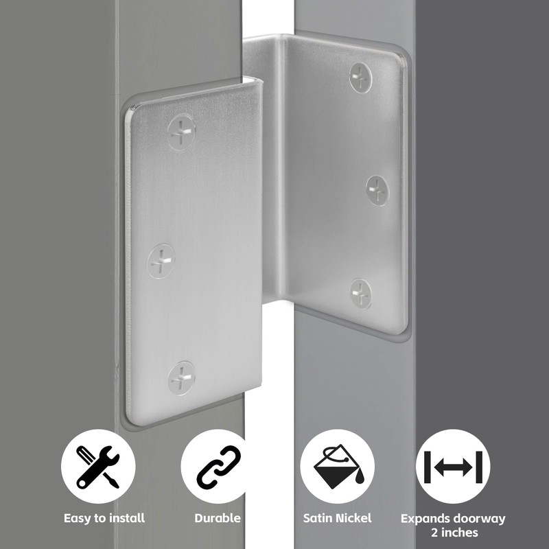 Haidms 6 Pack Offset Hinges 3.5 Inch Satin Nickel Swing