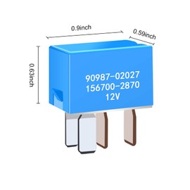 90987-02027 Relay(Set of 4), 4 Pins AC Relay for Automotive Electrical Systems - 90080-87026 90987-02028 Replacement for 1997-2014 Toyota Lexus and Camry Vehicles