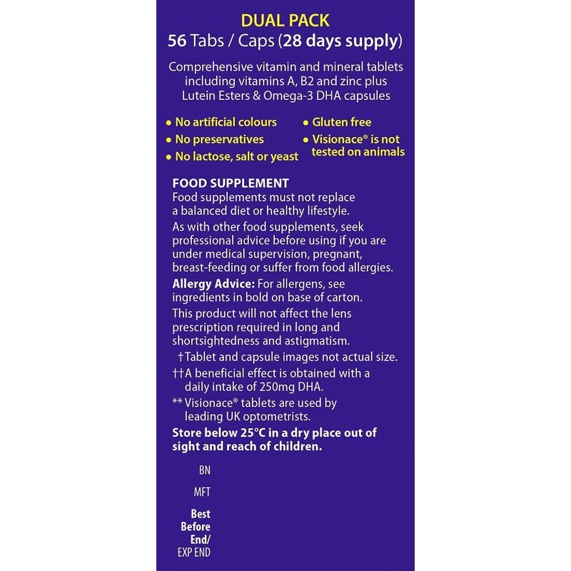 Visionace Plus, Eye Tablets & Capsules for Vision Health Support,